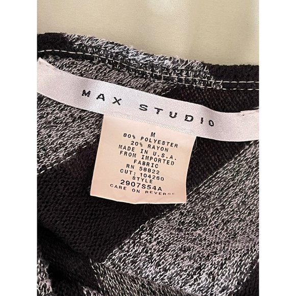 Max Studio Black/Gray Striped Half Sleeve Midi Knit Dress - Picture 11 of 11